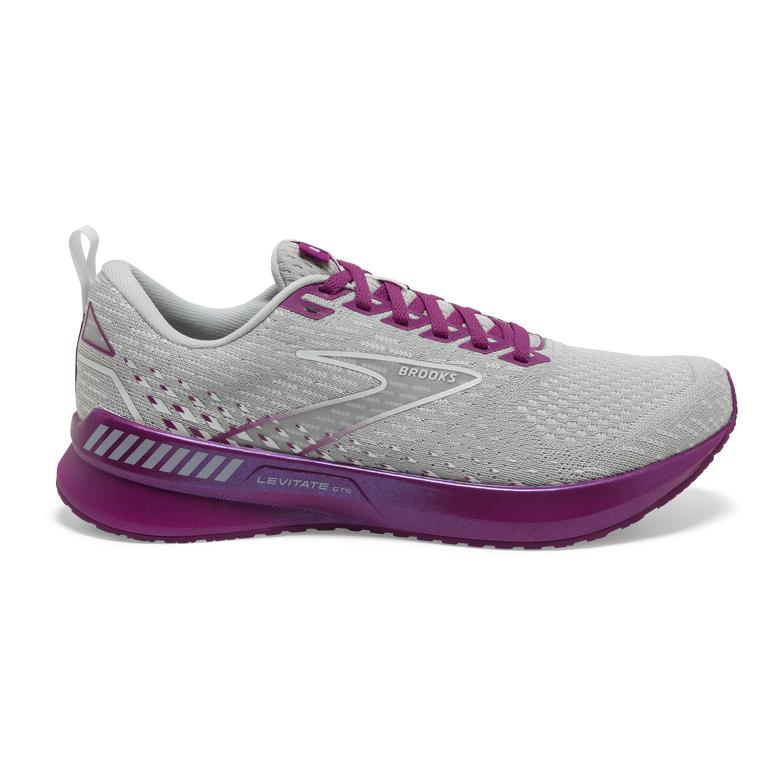 Brooks LEVITATE GTS 5 Springy Road Running Shoes Womens Sale - Grey/Lavender Purple/Baton Rouge (WSH